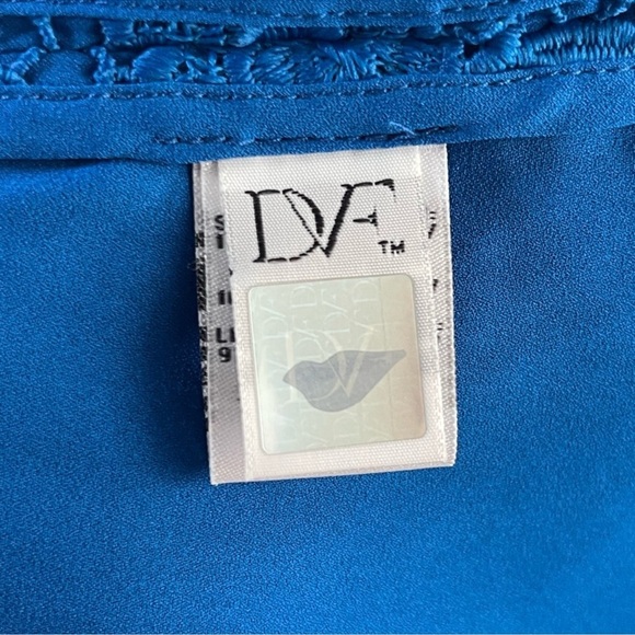 Diane Von Furstenberg Viera DVF Blue Lace V-Neck Dress 2 Nwt - Picture 10 of 15